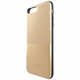   iPhone 6 / 6S (4,7") hátlap tok, műanyag tok, bankkártya tartós, carbon prémium, arany, Dotfes G02