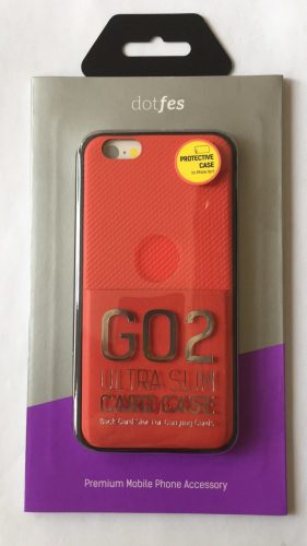 iPhone 6S Plus (5,5") hátlap tok, műanyag tok, bankkártya tartós, carbon prémium, piros, Dotfes G02