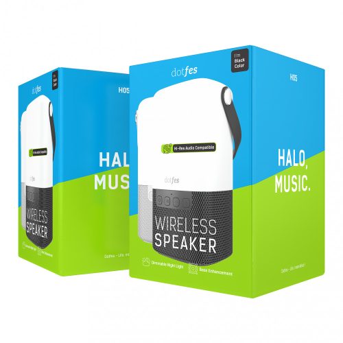 Bluetooth hangszóró + lámpa, 2.5W, fehér, Dotfes H05