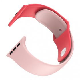   Apple Watch okosóra szilikon szíj, 38/40mm, S/M méret, pink + piros, Dotfes S03