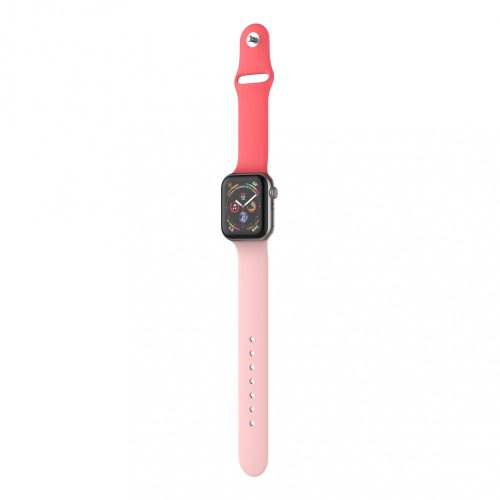 Apple Watch okosóra szilikon szíj, 38/40mm, S/M méret, pink + piros, Dotfes S03