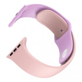   Apple Watch okosóra szilikon szíj, 38/40mm, S/M méret, pink + lila, Dotfes S03