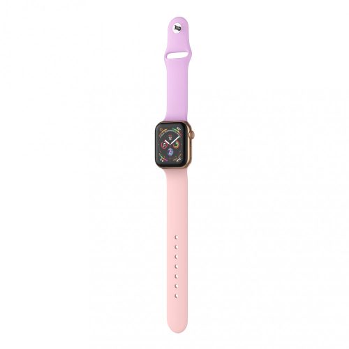 Apple Watch okosóra szilikon szíj, 38/40mm, S/M méret, pink + lila, Dotfes S03