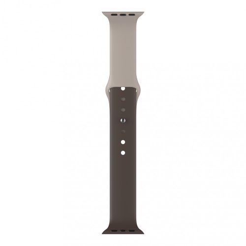 Apple Watch okosóra szilikon szíj, 42/44mm, M/L méret, barna + szürke, Dotfes S03