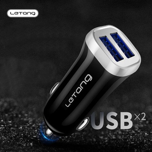 Letang LT-CC-09 fekete 2 USB-s szivartöltő fej 3.4A