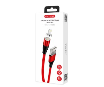 Letang LT-V8-23 micro usb piros mágneses adatkábel 3A