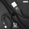 Letang LT-V8-28 Micro USB fekete szövet bevonatos adatkábel 5A 1m