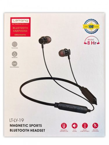 Letang LT-LY-19 fekete sport stereo bluetooth headset