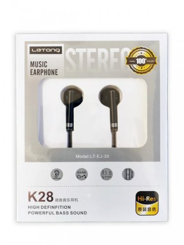 Letang LT-EJ-30 fekete stereo headset fülhallgató