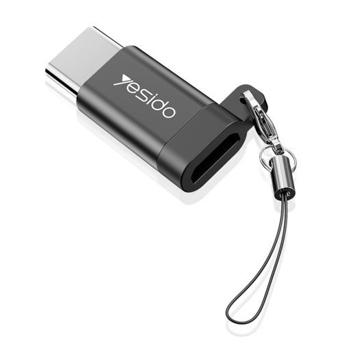 Micro USB - Type-C OTG adapter, fekete, 480 Mbps, Yesido GS04