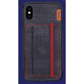   iPhone X / XS (5,8") hátlap tok, bankkártya tartós, fekete, Remax Proda Carter
