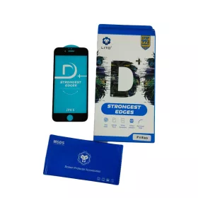   iPhone 6 / 6S (4.7") előlapi üvegfólia, fekete keret, 9H, 0.33mm, 3D Full Glue, Lito D+