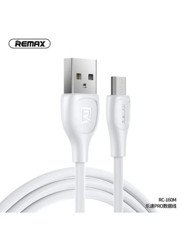 Micro USB adatkábel, 2.1A, 1M, fehér, Remax RC-160m Lesu Pro