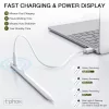 Érintő ceruza Apple táblagépekhez, fehér, Type-C csatlakozó, 6db póthegy, T-PHOX STYLUS ERA 1
