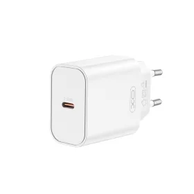   Univerzális hálózati gyors töltőfej, 1xType-C, PD 20W / 3A, fehér, XO-CE32