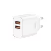 Hálózati töltőfej, 2xUSB, fehér, 2.4A / 12W, XO-CE34