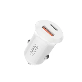   Szivartöltő fej, 1xType-C / 1xUSB, PD / QC 30W, fehér, XO CC69
