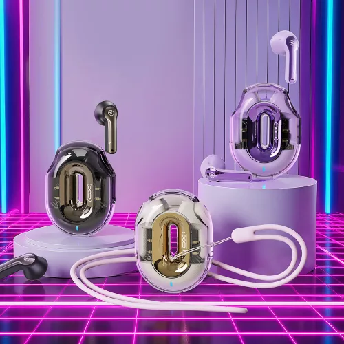 Stereo bluetooth headset vezeték nélküli töltőtokkal, TWS, BT5.4, bézs, XO X43 Colorful