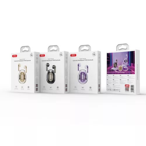 Stereo bluetooth headset vezeték nélküli töltőtokkal, TWS, BT5.4, bézs, XO X43 Colorful