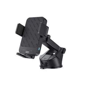   Szélvédőre / műszerfalra helyezhető autós tartó wireless töltővel, 15W, fekete, XO-WX043