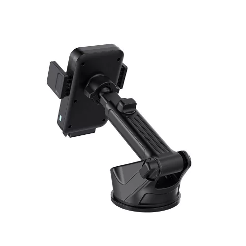 Szélvédőre / műszerfalra helyezhető autós tartó wireless töltővel, 15W, fekete, XO-WX043