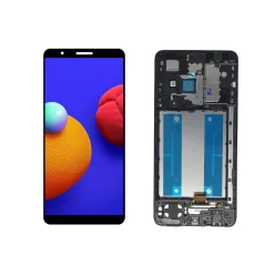   Samsung Galaxy A01 Core LCD + érintőpanel kerettel, fekete, gyári, SM-A013