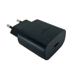   Samsung hálózati gyors töltőfej Type-C csatlakozóval, gyári, 25W / 3A, fekete, EP-TA800EBE (CSOMAGOLÁS NÉLKÜLI)