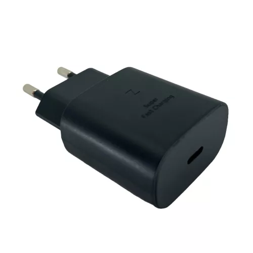 Samsung hálózati gyors töltőfej Type-C csatlakozóval, gyári, 25W / 3A, fekete, EP-TA800EBE (CSOMAGOLÁS NÉLKÜLI)