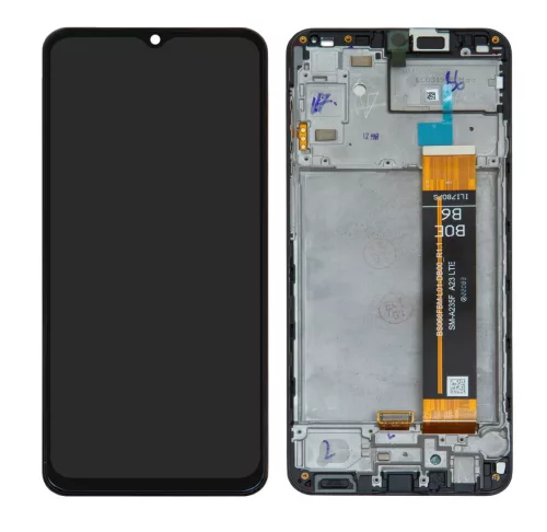 Samsung Galaxy A23 4G LCD + érintőpanel kerettel, fekete, SM-A235