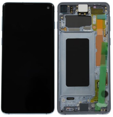 Samsung G973 Galaxy S10 kék gyári LCD+érintőpanel kerettel