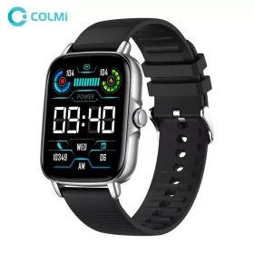   Colmi P30 okosóra szilikon szíjjal, 1,9" HD kijelző, IP67 vízállóság, fekete-ezüst