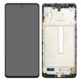   Samsung Galaxy M52s LCD + érintőpanel kerettel, fekete, gyári, SM-M526