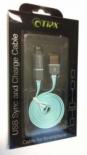 Micro USB adatkábel iPhone 8pin átalakítóval, kék, TiPX