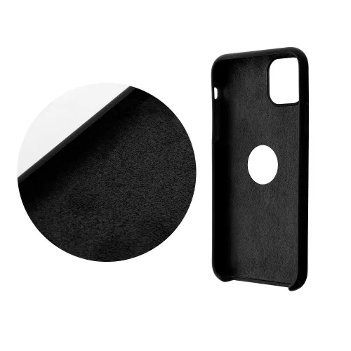 Samsung Galaxy S22 szilikon tok, matt, velúr belső, fekete, SM-S901, Forcell Silicone