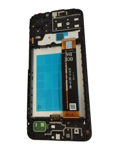 Samsung Galaxy A13 4G LCD + érintőpanel kerettel, fekete, SM-A135F