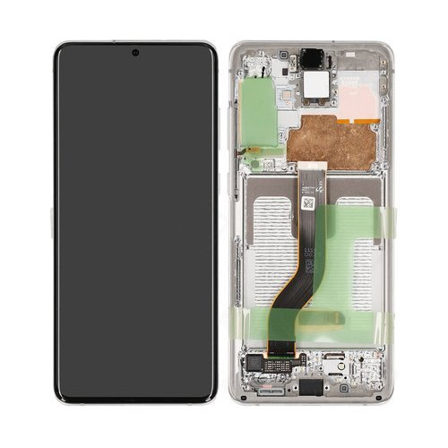 Samsung G985 Galaxy S20 Plus / G986 Galaxy S20 Plus 5G gyári LCD+érintőpanel ezüst kerettel