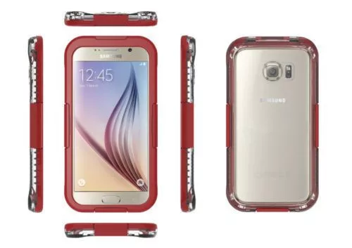 Samsung G928 Galaxy S6 Edge Plus piros vízálló tok