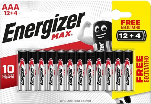 Energizer Max AAA LR03 elem 1,5V (12+4 db)