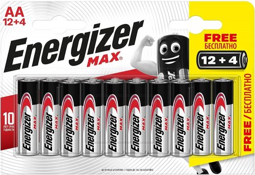 Energizer Max AA LR06 elem 1,5V (12+4 db)