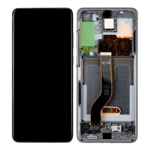 Samsung G985 Galaxy S20 Plus / G986 Galaxy S20 Plus 5G gyári LCD+érintőpanel szürke kerettel