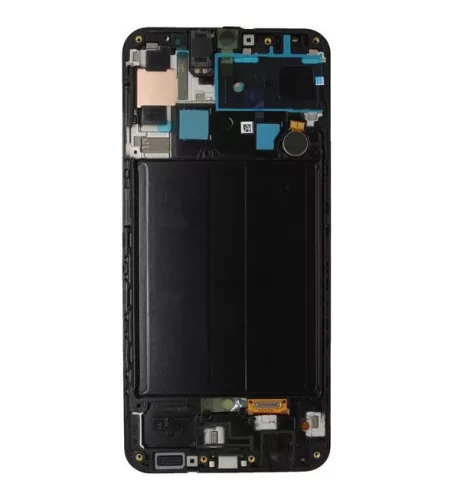 Samsung Galaxy A50s LCD + érintőpanel kerettel, gyári, fekete, SM-A507