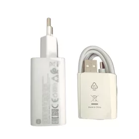  Xiaomi hálózati töltőfej 1xUSB, 3A / 15W, gyári, fehér, MDY-18-EG + Type-C adatkábel (CSOMAGOLÁS NÉLKÜLI)