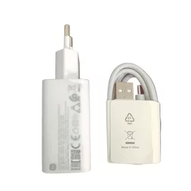   Xiaomi hálózati töltőfej 1xUSB, 3A / 15W, gyári, fehér, MDY-18-EG + Type-C adatkábel (CSOMAGOLÁS NÉLKÜLI)