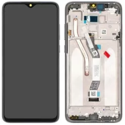   Xiaomi Redmi Note 9S / 9 Pro / 9 Pro Max LCD + érintőpanel kerettel, gyári, szürke