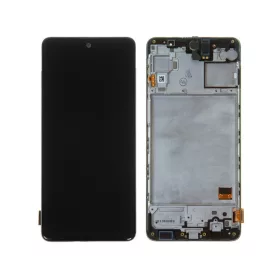   Samsung Galaxy M31s LCD + érintőpanel kerettel, fekete, gyári, SM-M317