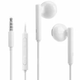   Huawei stereo vezetékes fülhallgató jack csatlakozóval, gyári, hangerőszabályzós, fehér, AM115 (CSOMAGOLÁS NÉLKÜLI)