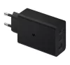 Samsung hálózati gyors töltőfej, 2xType-C / 1xUSB, 65W, fekete, EP-T6530NBEGEU (csomagolás nélküli)