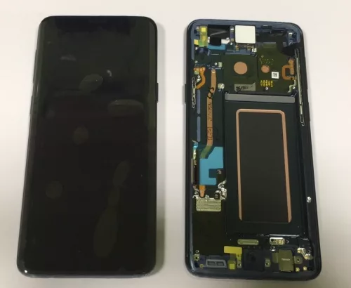 Samsung Galaxy S9 LCD + érintőpanel kerettel, gyári, kék, SM-G960
