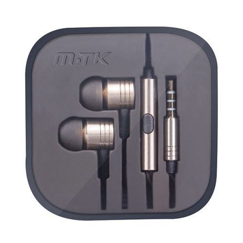 MTK K3443 arany szövet stereo headset dobozos