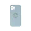 Samsung Galaxy A13 4G gyűrűs hátlap tok, szilikon tok, velúr belső, zöld, SM-A135, Finger Grip